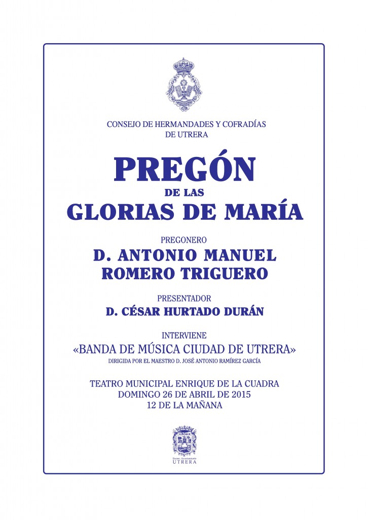 2015 Cartel Pregon GLORIAS DE MARIA